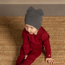 Bonnet à oreillettes pour enfants tricoté en mérinos et cachemire