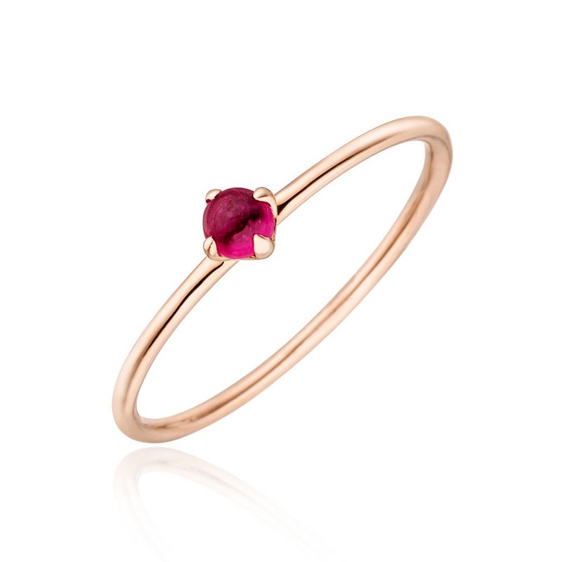 Ring cabochon, 14K rosa guld, rubin