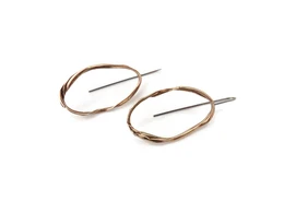 Pendientes colgantes de bronce oxidado – Escultórico orgánico