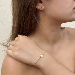 Set e scatola con pietra lunare portafortuna - Oro e cristallo