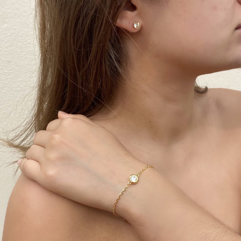 Set e scatola con pietra lunare portafortuna - Oro e cristallo