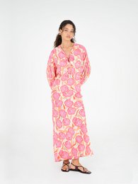 Goudsbloem roze bloemenprint blouse