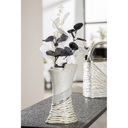 Vase rhinsten champagnefarvet, sølvfarvet H. 19 cm, VE 4