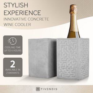 Wine cooler LABYRINTH made of concrete - gentle on furniture | Champagne cooler | Bottle cooler | Champagne cooler | Cold drinks for hours