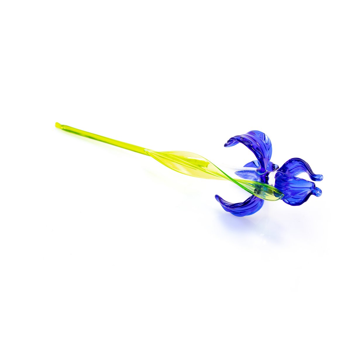 Glass Iris - Blue - length 30 cm - Handmade