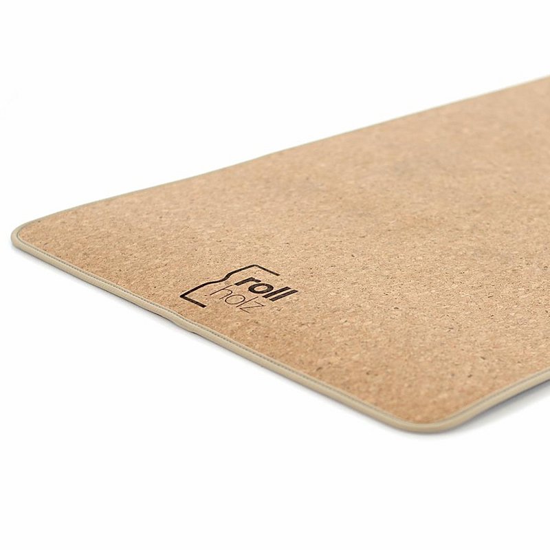 rolling wood cork mat with pocket