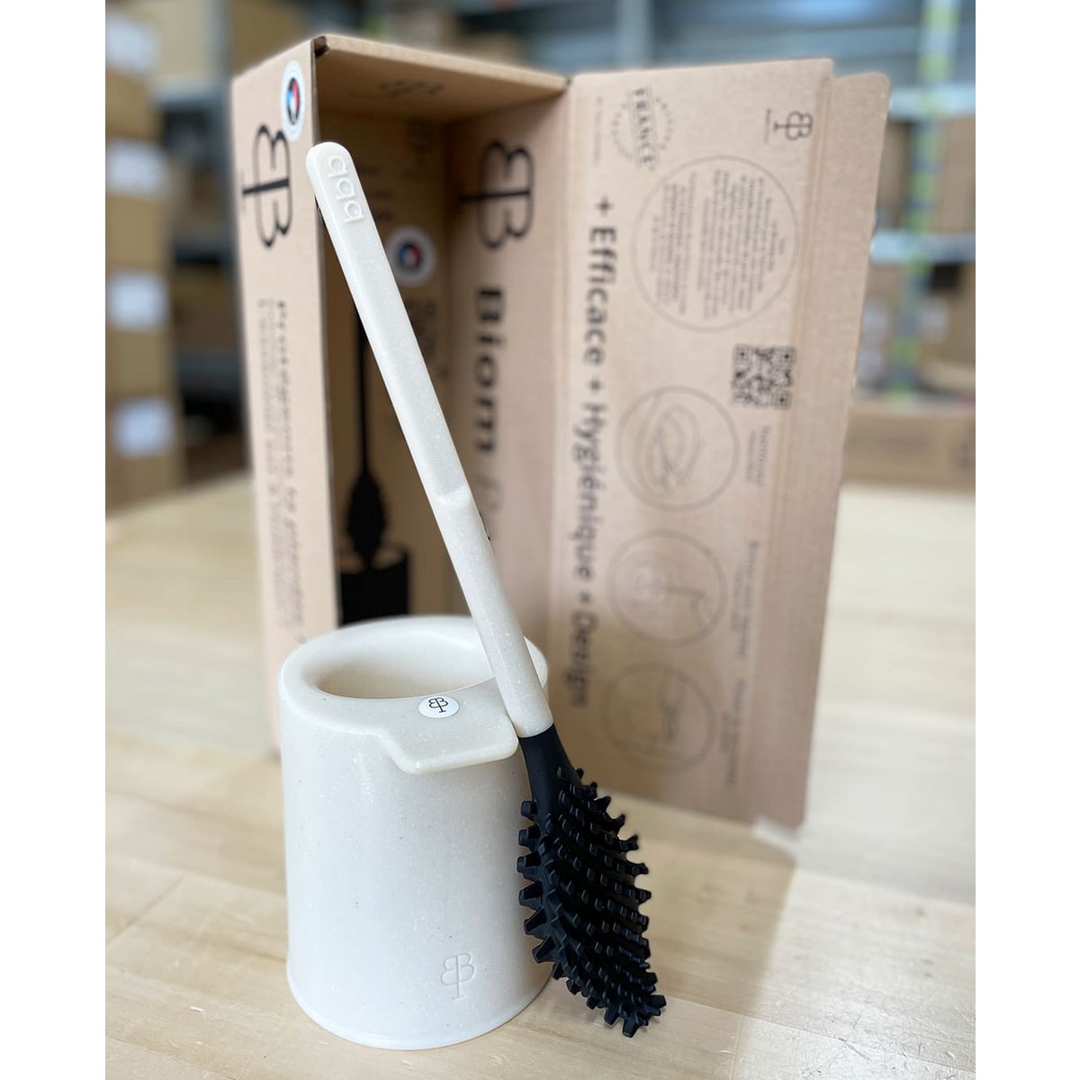 bbb La Brosse WC Bio-sourcées Et Recyclées Beige Perle - Coquille St-Jacques