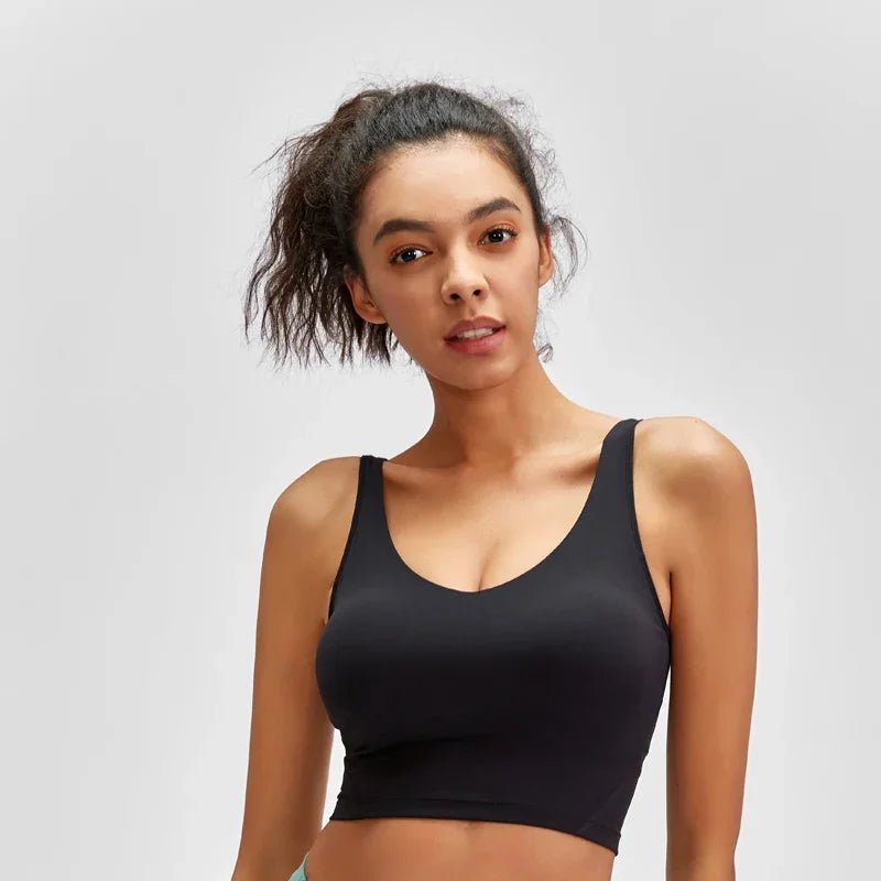 Camiseta sin mangas Nepoagym PASSION con estante, sujetador integrado, Top corto con acolchado extraíble, sujetador deportivo palangre para Yoga y gimnasio
