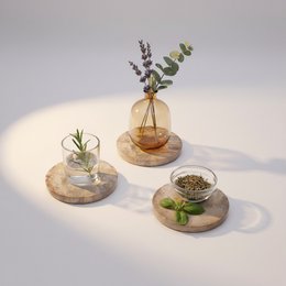 Posavasos de madera petrificada - Gris natural