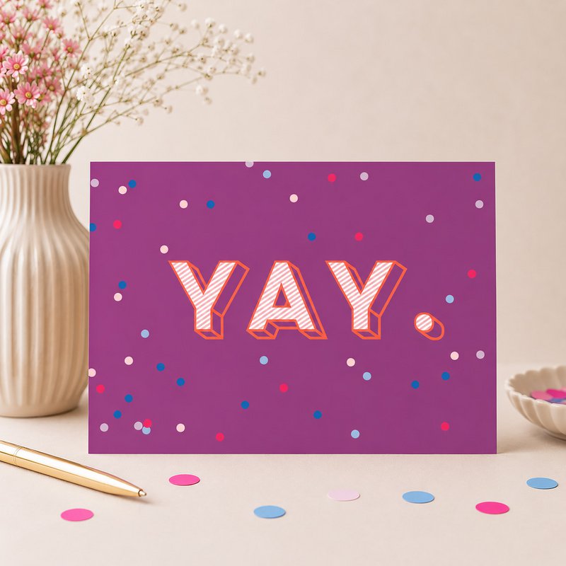 Gefeliciteerd kaart “YAY.” – Ansichtkaart voor bijzondere prestaties