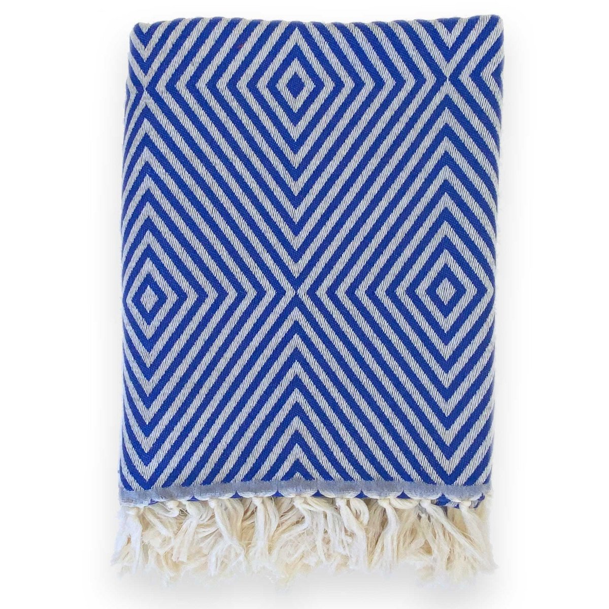 Plaid Oslo Wol Katoen - Cobalt Blue - 120x150cm