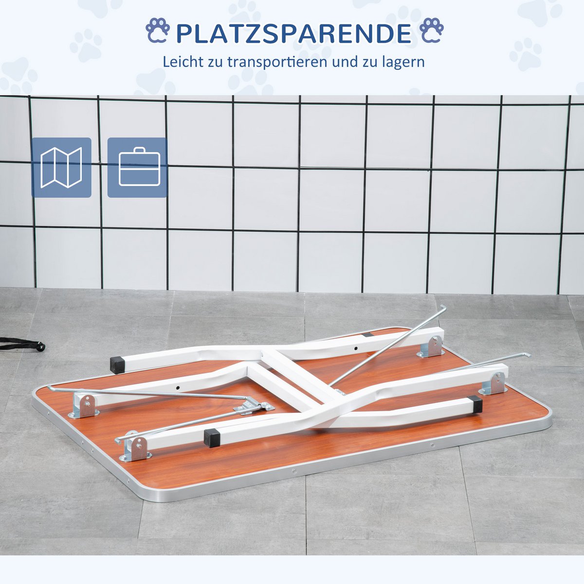 Trimming table for dogs, dog grooming table, foldable, pet grooming table with height-adjustable boom, slings, non-slip surface, shearing table up to 150 kg, 91.5 x 61.5 x 76 cm, black