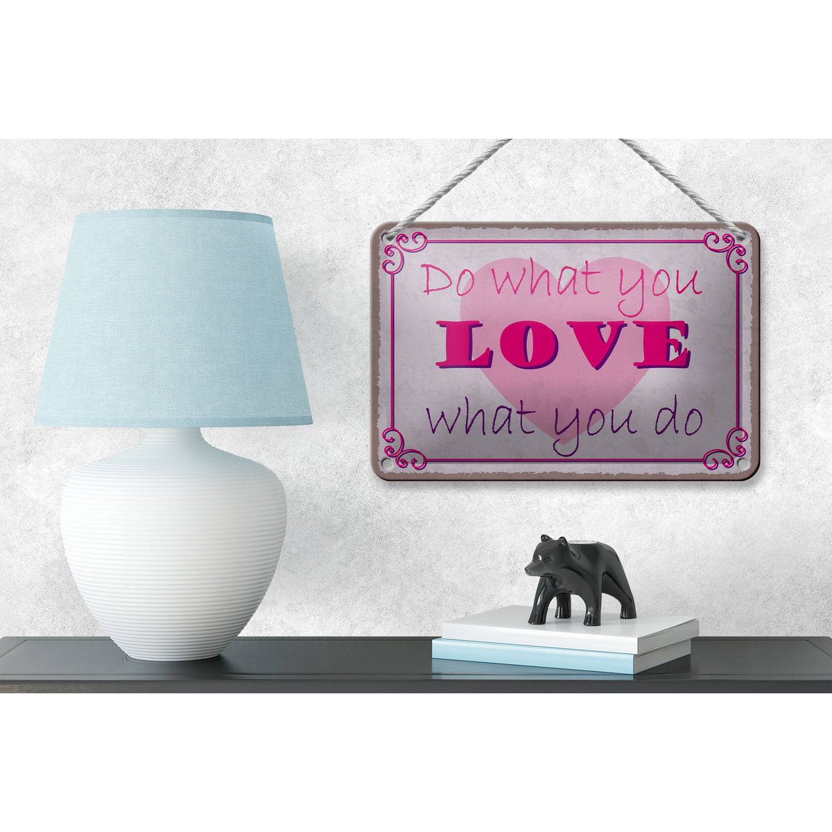 Tin sign saying 18x12cm do what love what you do decoration