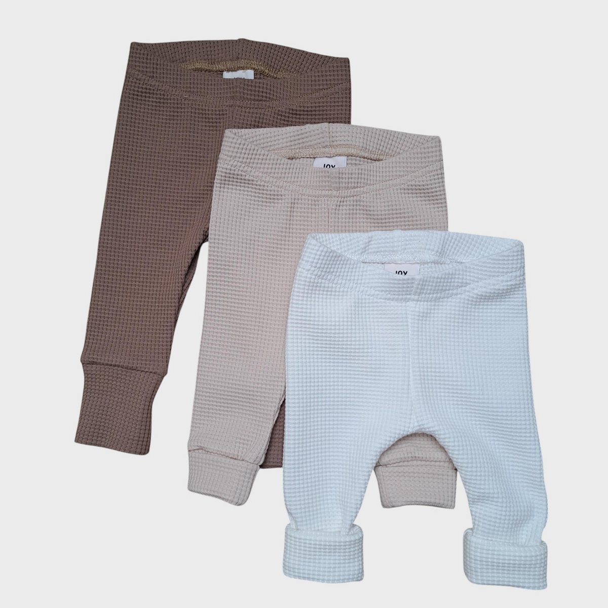 Organische Wachstumshose - Sand | Gots-zertifizierte Waffel-Baumwolle | Nachhaltige Baby-Leggings (0-2 Jahre)