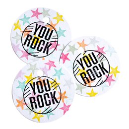 You Rock Wooden Rubber Stamp with Mint Colored Rubber - Perfect for Teachers, Students, and Rockstar Co-workers