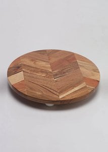 Verhoogde houten schotel