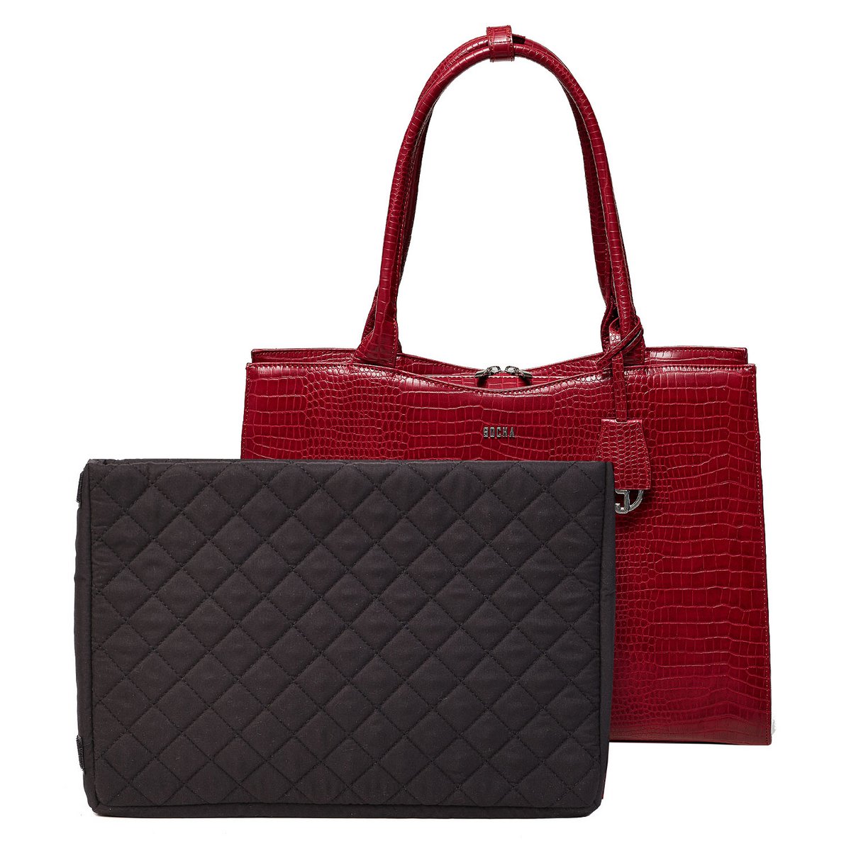 Midi Croco Burgundy 14"