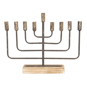 Candlestick 59x11x48 cm gold -colored iron candle stand