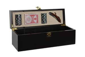 VINO SET 4 MDF 36X11X14 POKER MATE MARRON RC210712