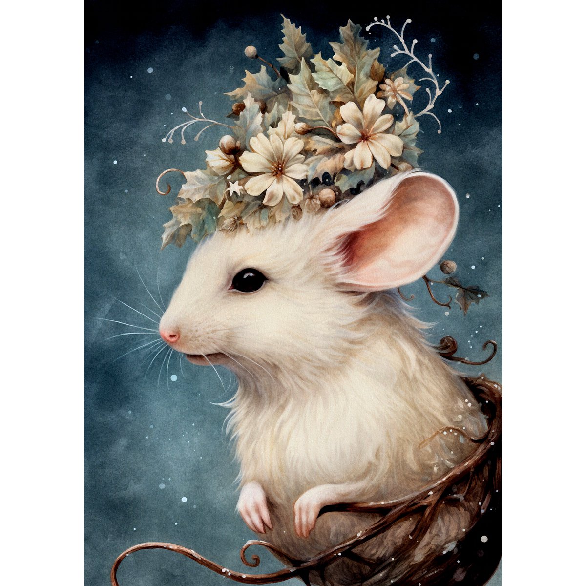 Mystical Christmas Animals: Mouse | Map fripperies