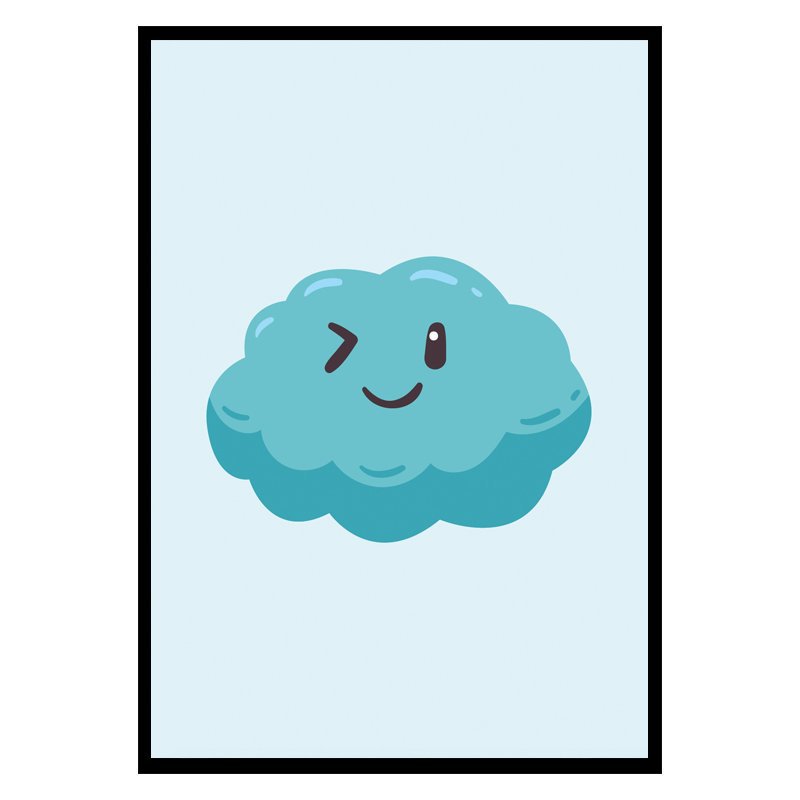 Glückliches Wolkenkinderplakat