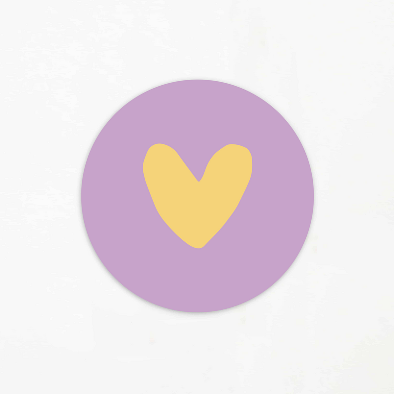 Autocollant | Coeur violet (5 pièces)