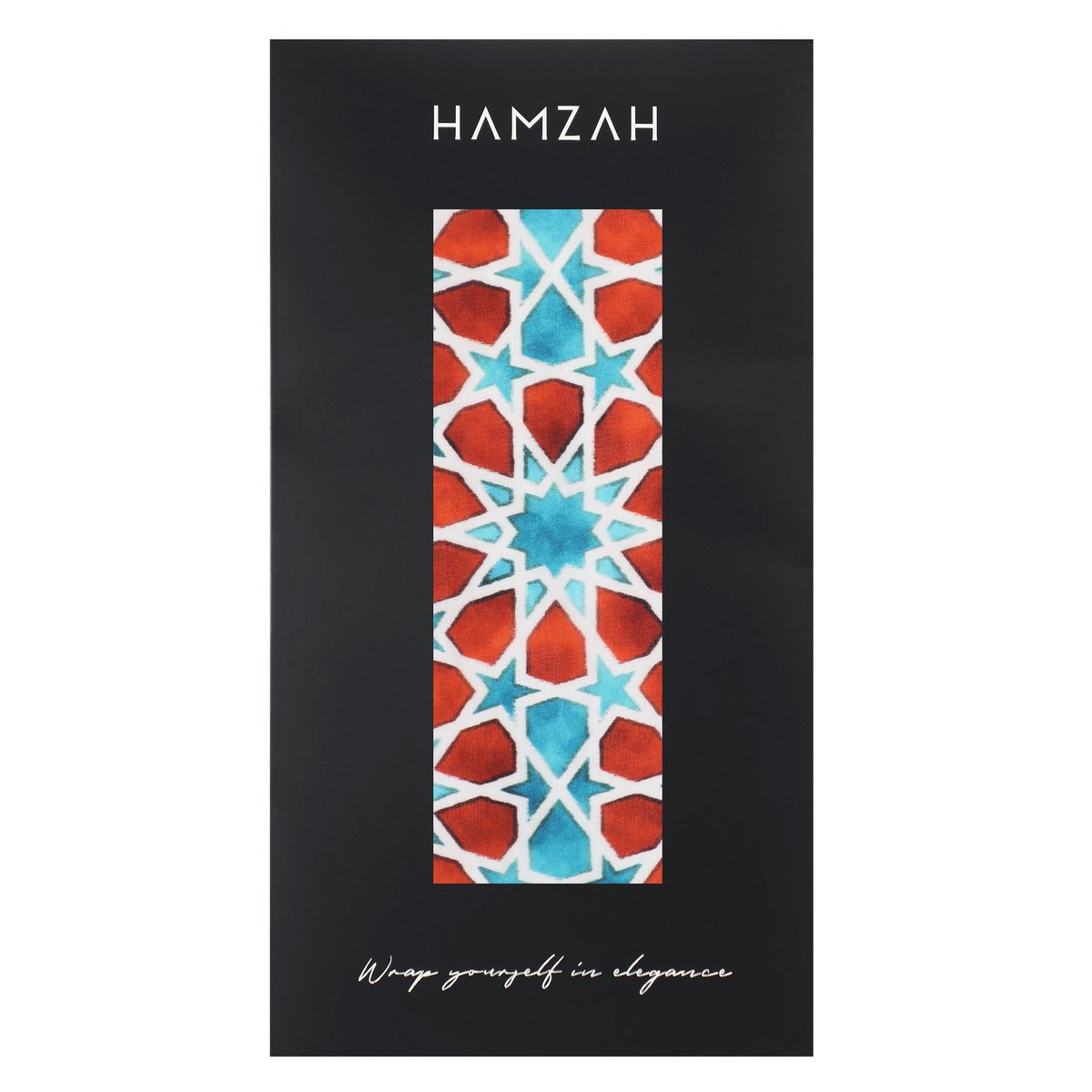 Brown and Blue Silk Scarf Fatima