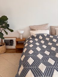 Muslin blanket - blue and white - 2.20 x 2.50 m