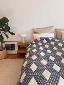 Muslin blanket - blue and white - 2.20 x 2.50 m