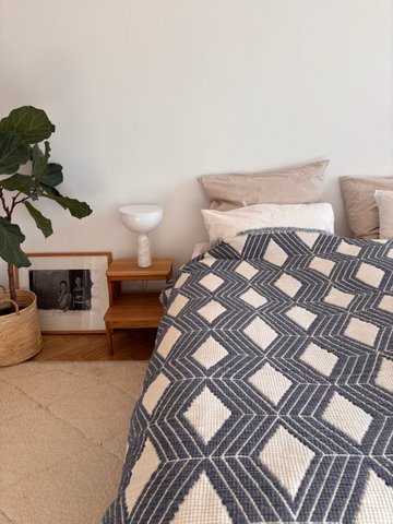 Muslin blanket - blue and white - 2.20 x 2.50 m
