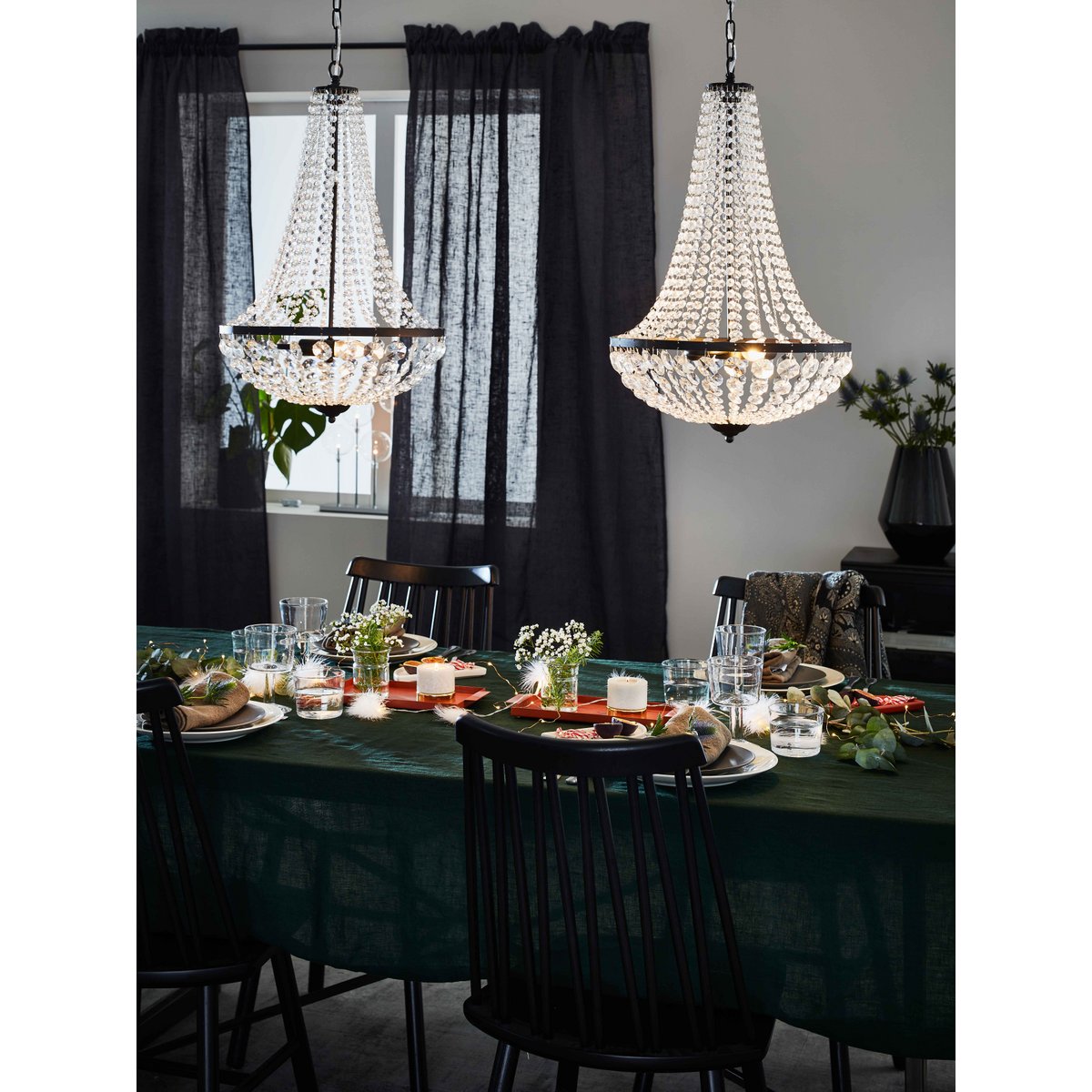 GRÄNSÖ Chandelier 2L  Sandy Black/MC