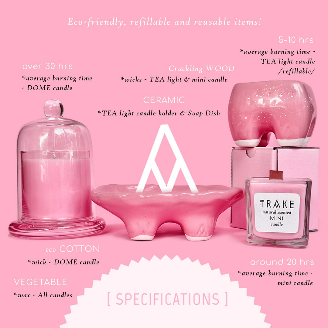 VELA DE VAINILLA ROSA | MINI VELA AROMÁTICA NATURAL