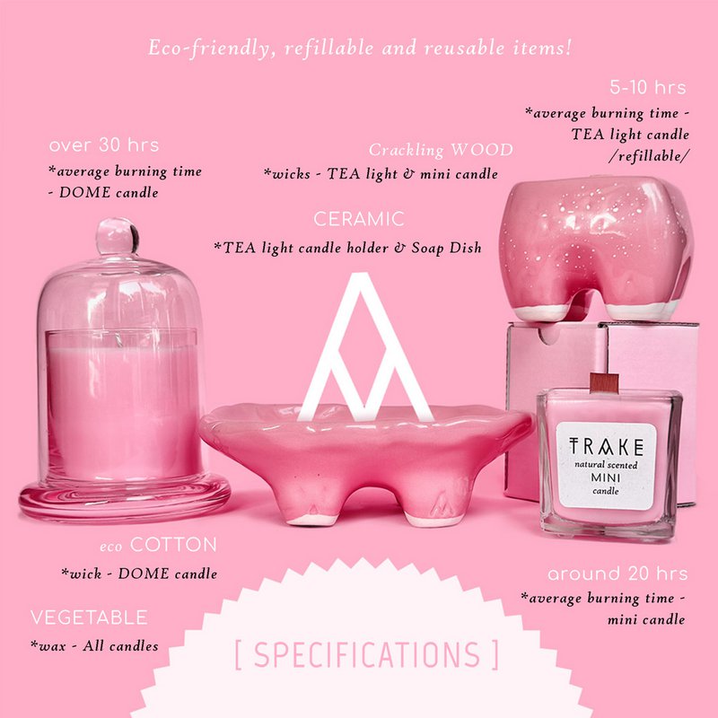 VELA DE VAINILLA ROSA | MINI VELA AROMÁTICA NATURAL