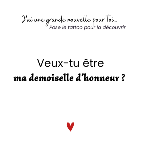Sioou temporary tattoo - Do you want to be my bridesmaid? X5