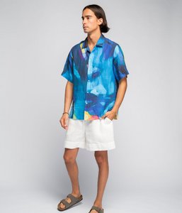 Leinenhemd View Blue - Vilmantas Marcinkevičius (Unisex)