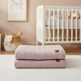 Nuvinokids® babytæppe, blød pink hjerter