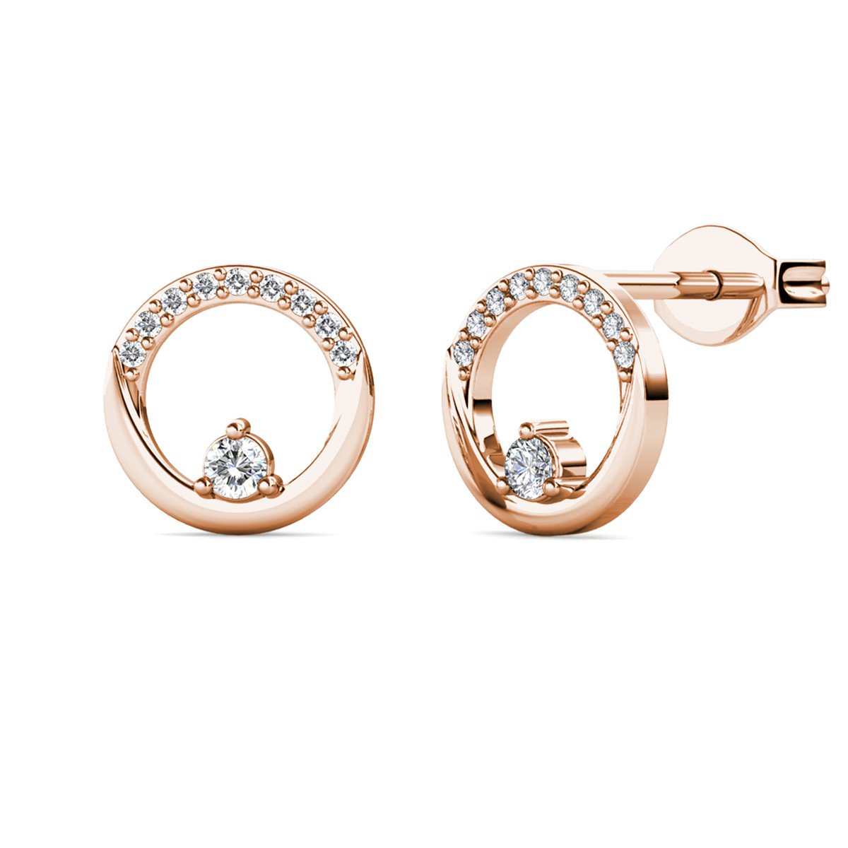 Clarine Ohrringe – Roségold und Kristall