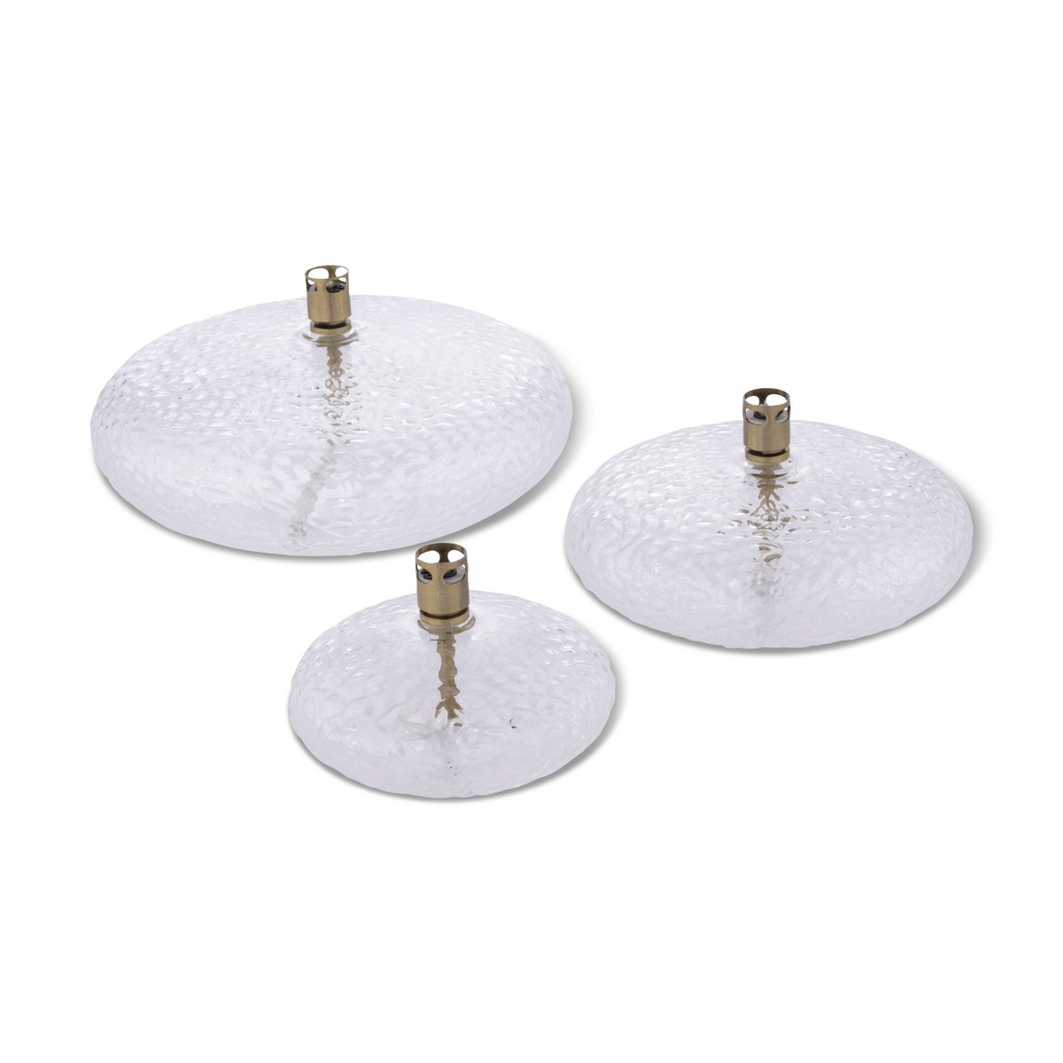 Olielamp Disc hammered brass M