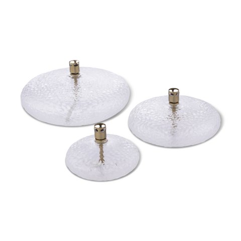 Olielamp Disc hammered brass M