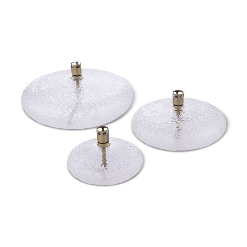 Olielamp Disc hammered brass M