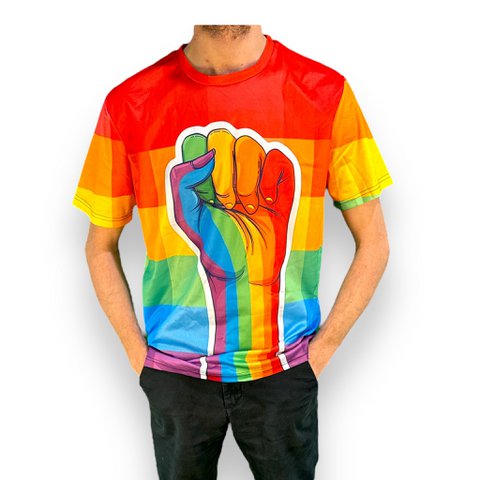 Kinky Vergnügen - T133 - Pride Regenbogen T -Shirt - 3 Größen