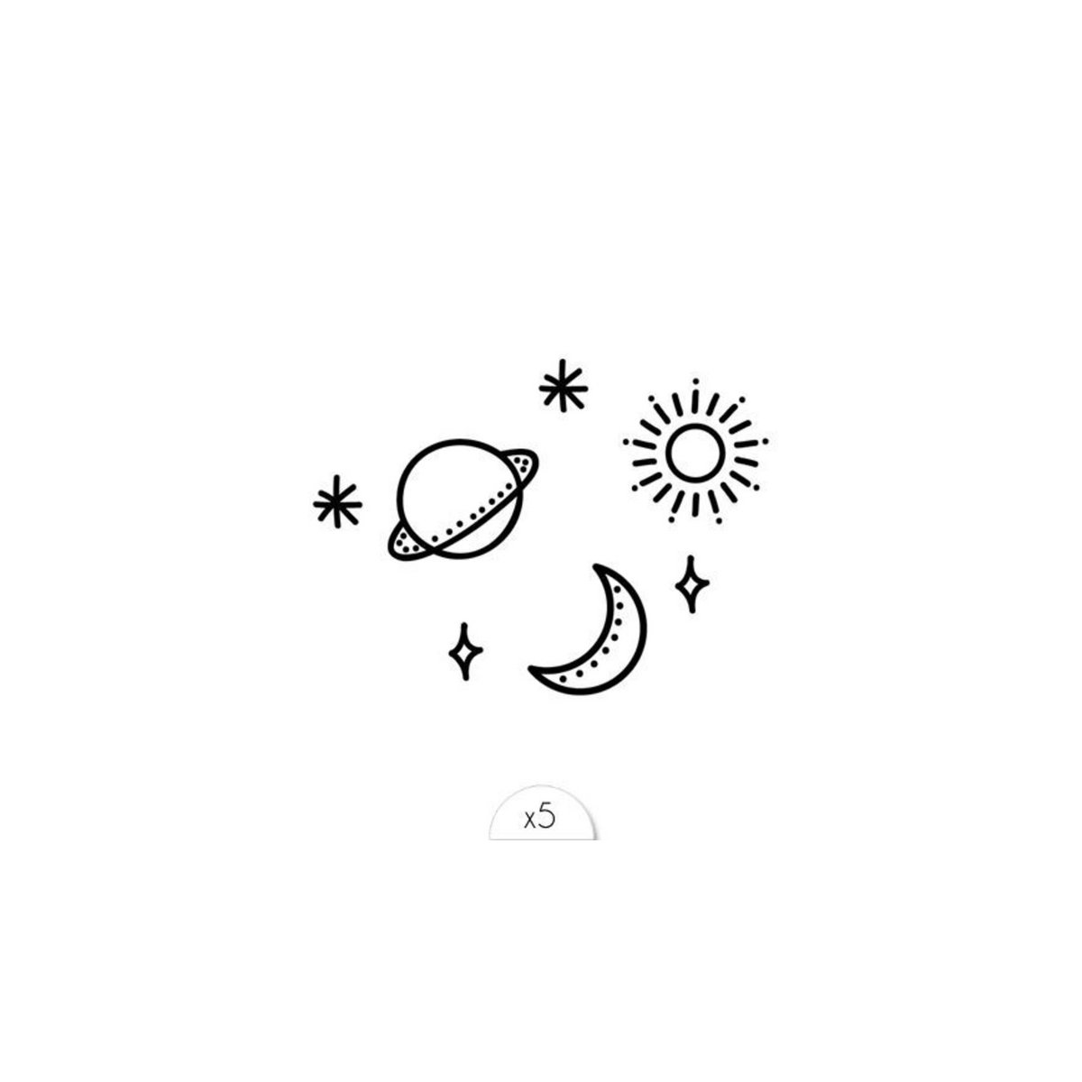 Tijdelijke tattoo: Planeten