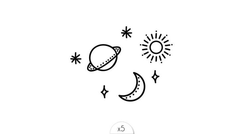 Tijdelijke tattoo: Planeten