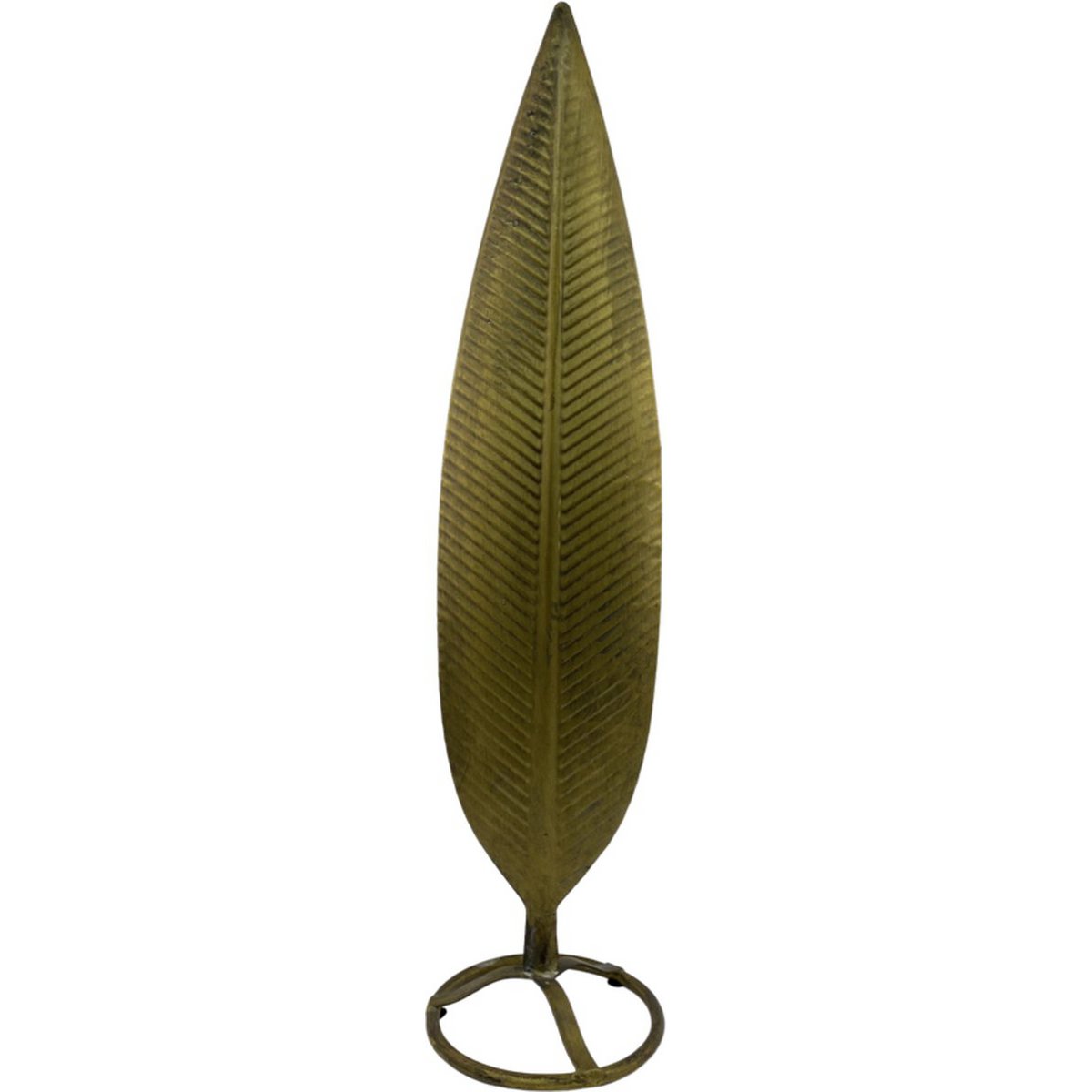 Candle holder - feather | 59 cm | Rural candle holder in the shape of a feather | antique gold