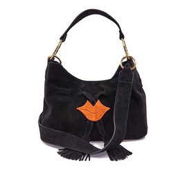 Borsa tote morbida MIKI CITY nera e arancione