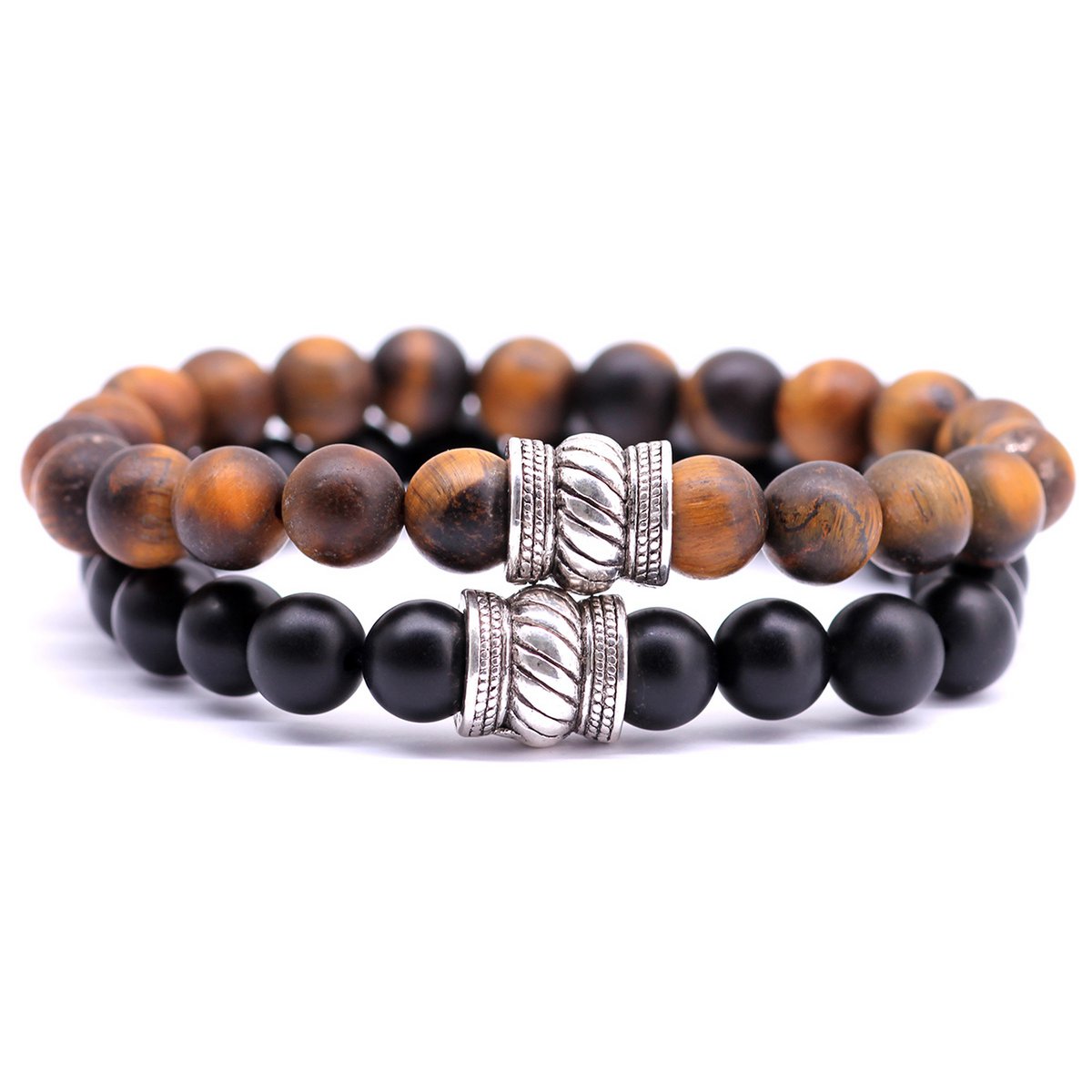 Bali Mat Set Brown Tiger Eye x Black Onyx