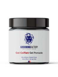 Men's hair styling gel with a strong hold and glossy finish. Formulated with natural ingredients to provide a flexible, long-lasting hold without leaving hair stiff or crunchy.