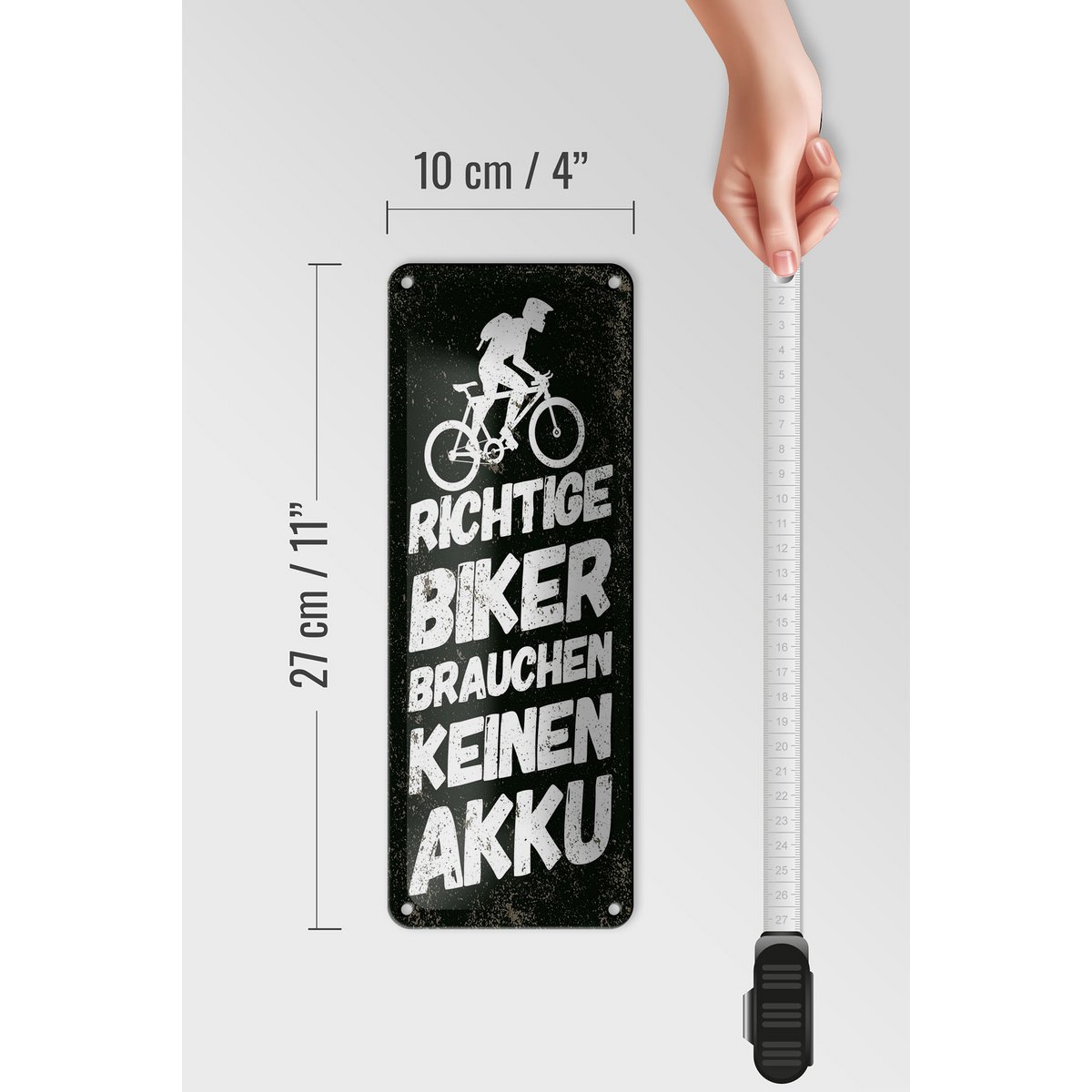 Targa in metallo con scritta 27x10 cm I veri motociclisti non hanno bisogno di una targa decorativa a batteria