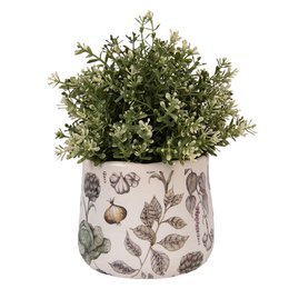 Blumenpot Ø 14x12 cm beige Keramikgemüse