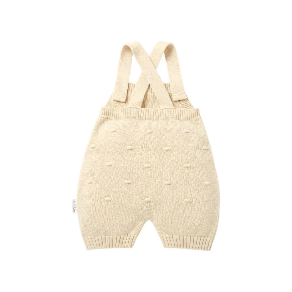 Baby Boy Textured Knit Romper i Ecru